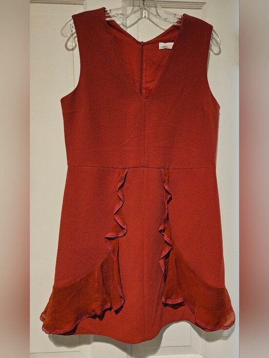 See By Chloe Dresses & Skirts - See By Chloé Rust Red Sleeveless Ruffle Dress